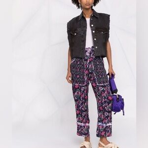 Isabel marant alikley purple cotton toile lounge pants 34